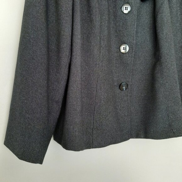 LAURA Gathered Collar Button Front Stretch Blazer Jacket Navy Blue Sz 16 Petite - Picture 6 of 9
